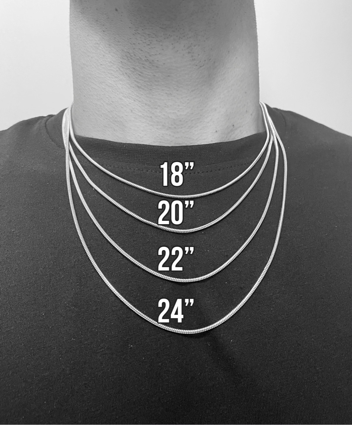 Gold 2mm Round Snake Chain Necklace 18″ 20″ 22″ 24″ Stainless Steel Streetwear