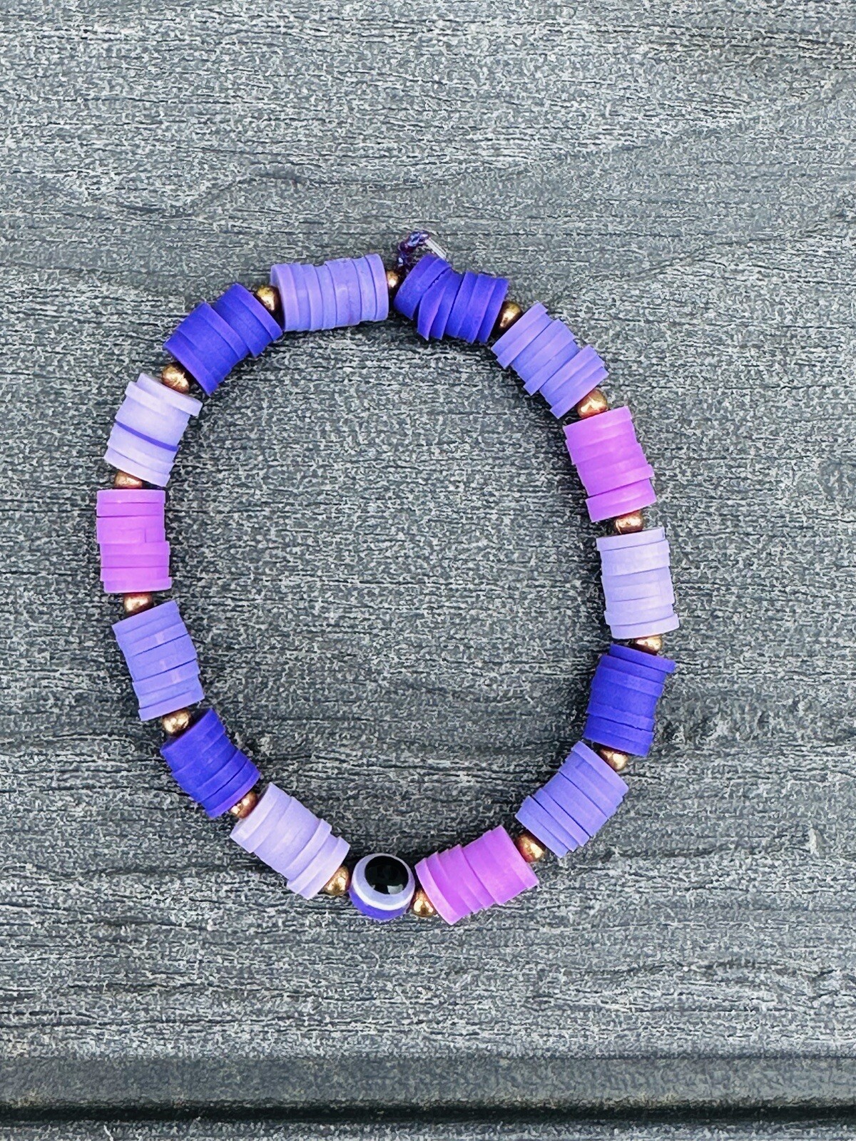 Three Purple Clay Bead Bracelets – Gorgeous