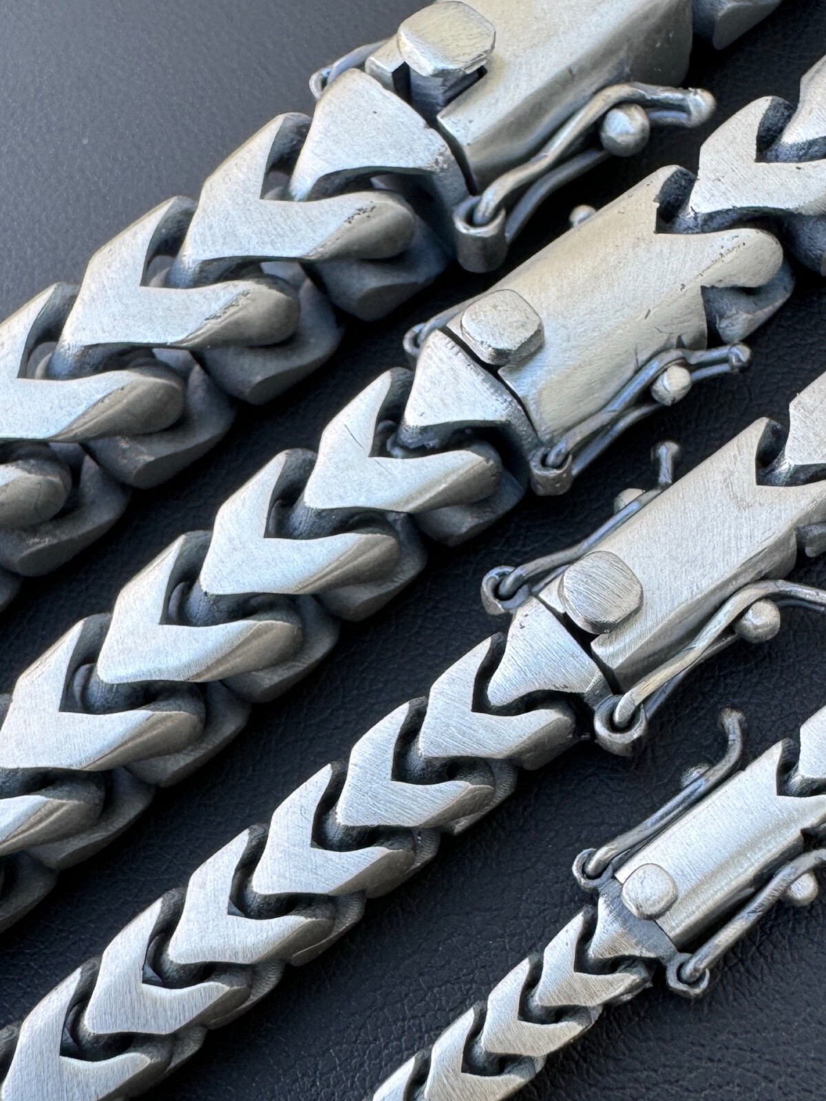 Franco Bracelet Black Oxidized Real 925 Sterling Silver Box Clasp 4-10mm Mens