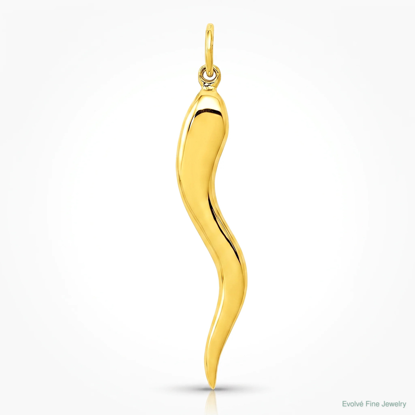 10K / 14K Yellow Gold Large Italian Horn Charm