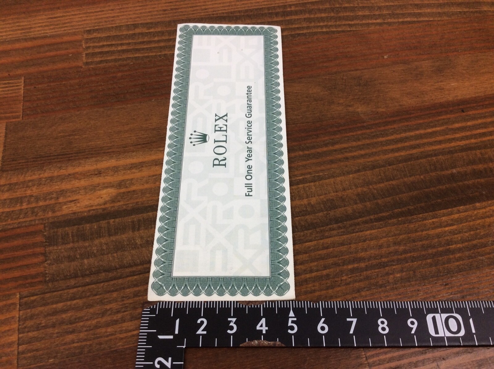 Rolex Full One Year Service Guarantee 1997 Accessories for Collectors