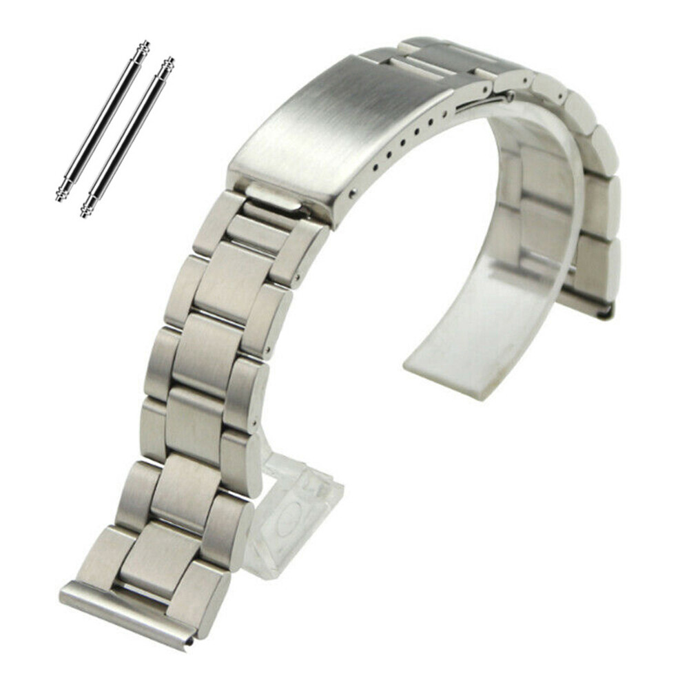 18mm 19mm 20mm Stainless Steel Silver Brushed Sport Watch Bands Strap Bracelets