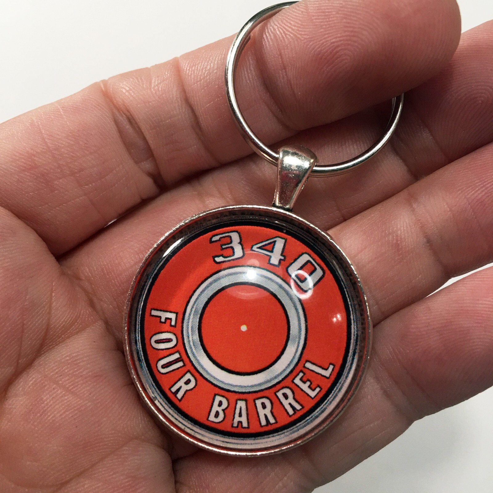 Vintage 340 4 Barrel Air Cleaner Keychain Reproduction