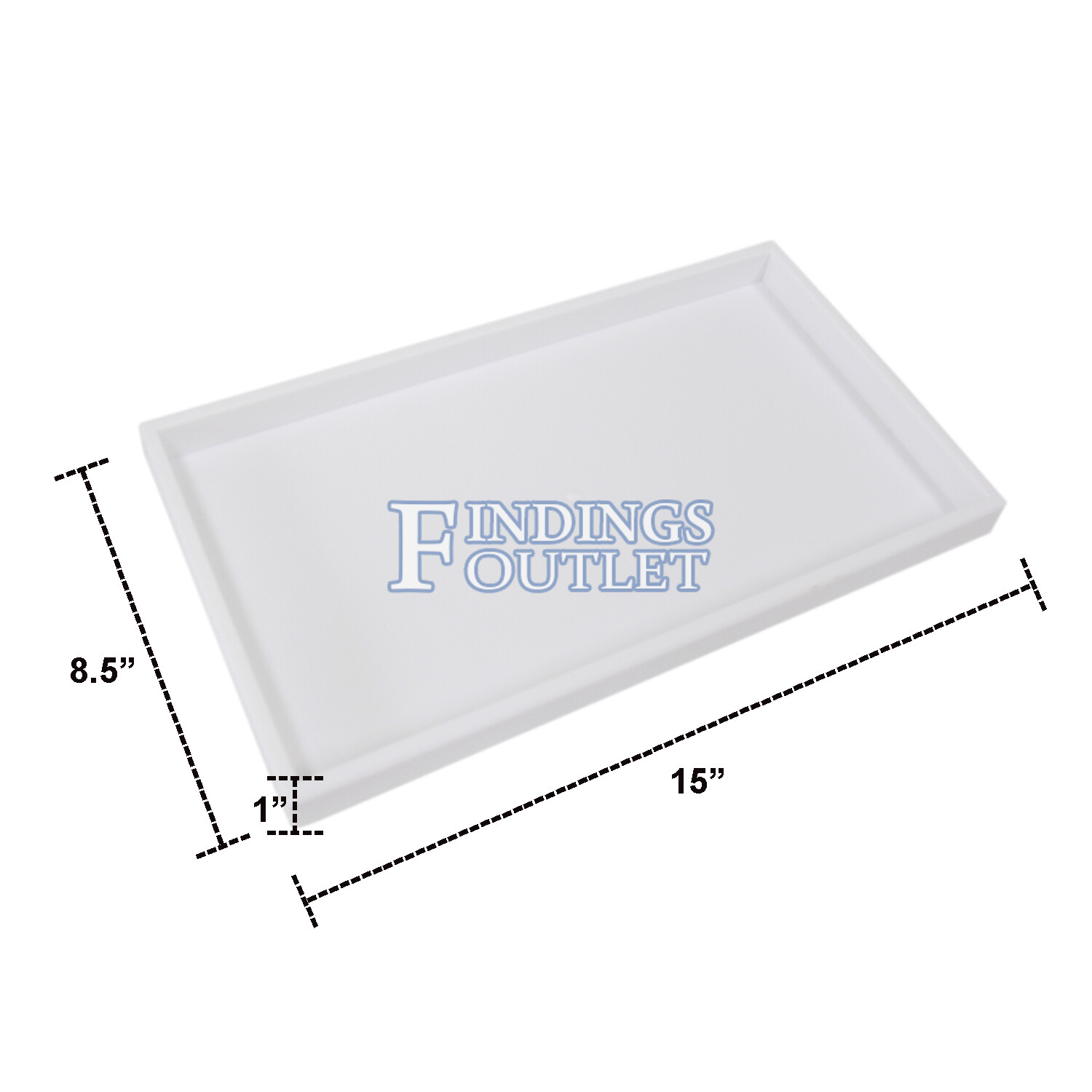 White Plastic Tray Full Size Stackable Tray For Jewelry Rings Chains Bracelets