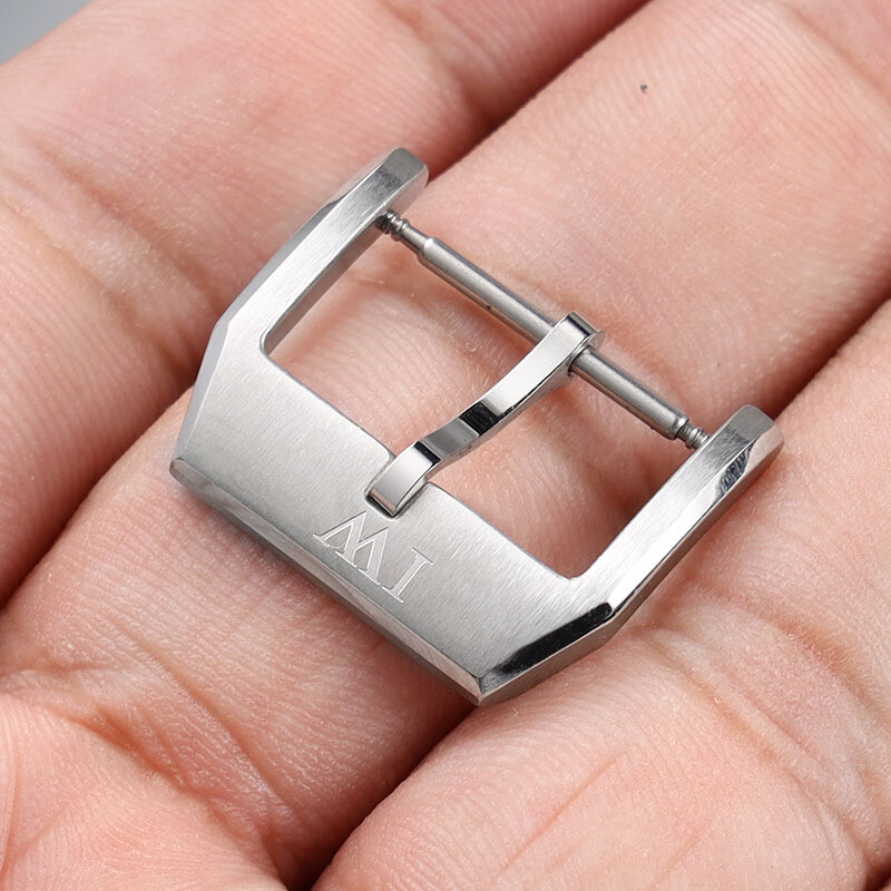High Quality 316L Solid Stainless Steel Pin Buckle Watch Clasp 18mm Fits IWC
