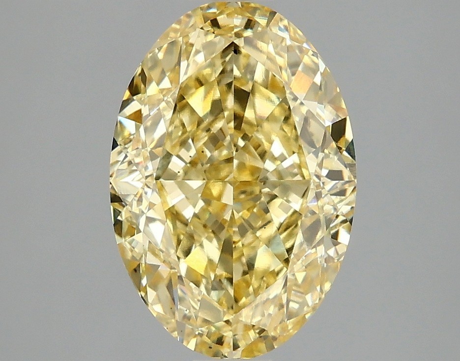 Lab Grown Oval 3.06 Cts Fancy Vivid Yellow VS2 IGI Certified CVD Diamond