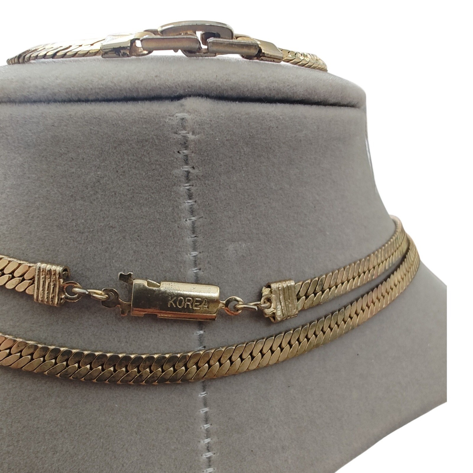 Necklace and Bracelet Set Herringbone Flat Chain Korea Jewelry