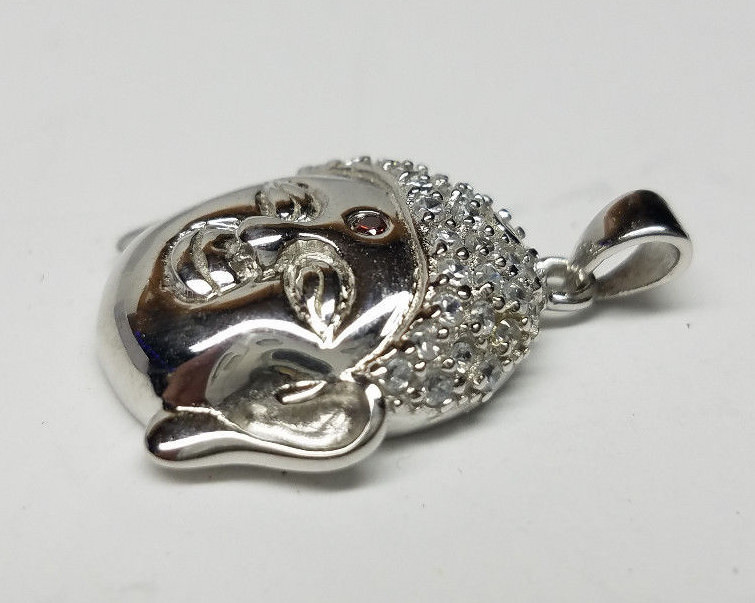 BUDDHA Good Luck Protection POLISHED 925 STERLING SILVER DESIGNER CHARM PENDANT