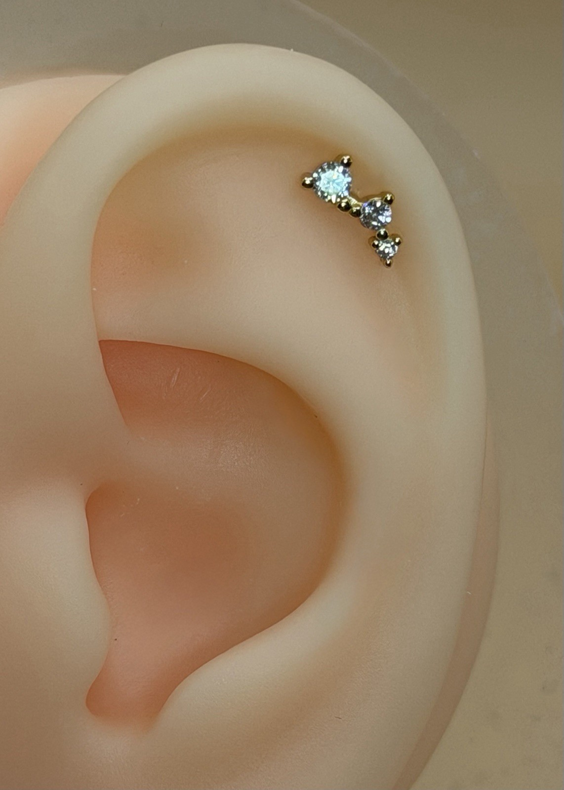 Sterling Silver 925 Cubic Zirconia Ear Threadless Flat Back Labret 16g 1.2mm