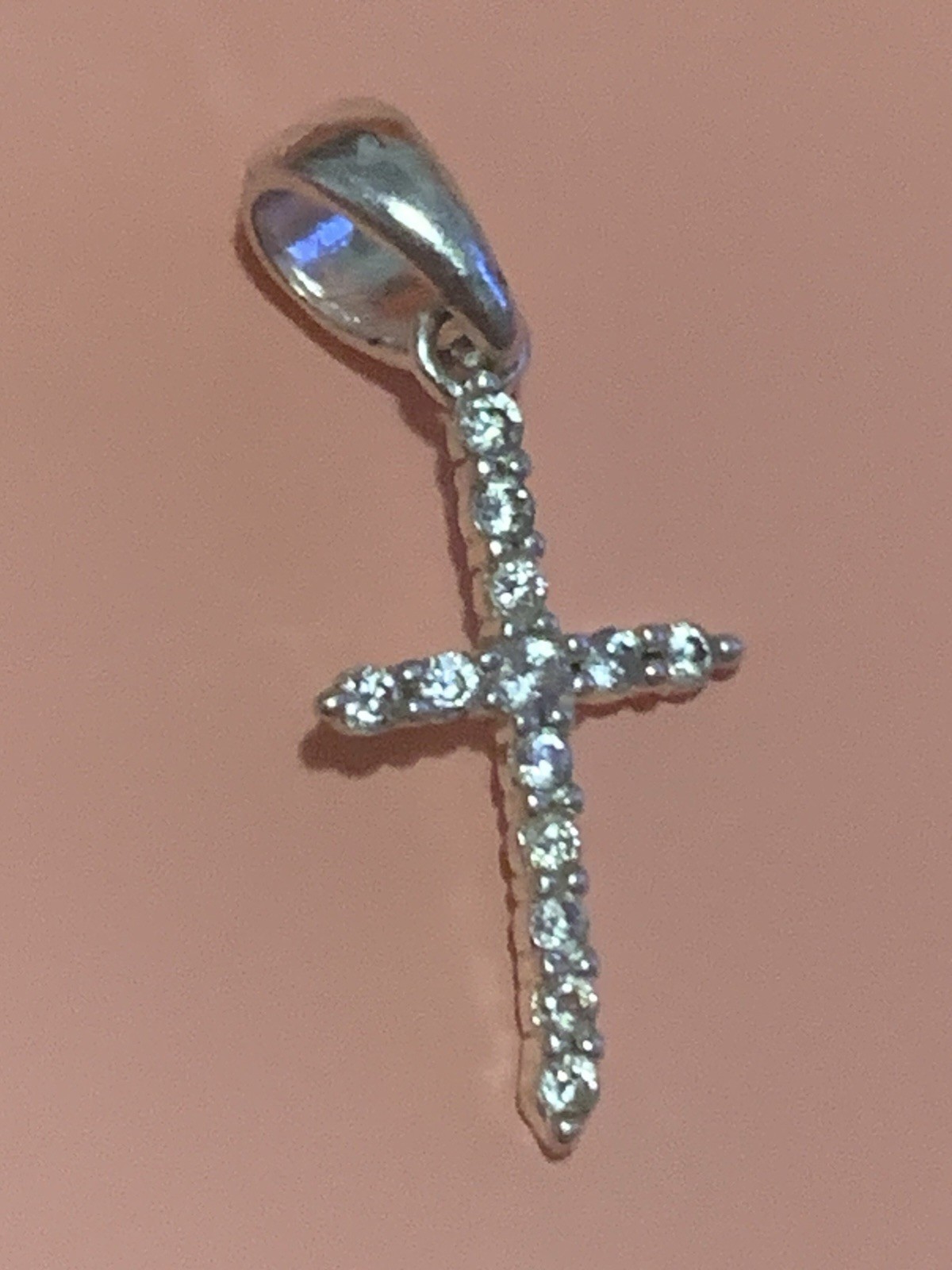 3 x Stainless SteelCZ Cross Necklace Silver ab 14 in plus heart necklaceab20inch