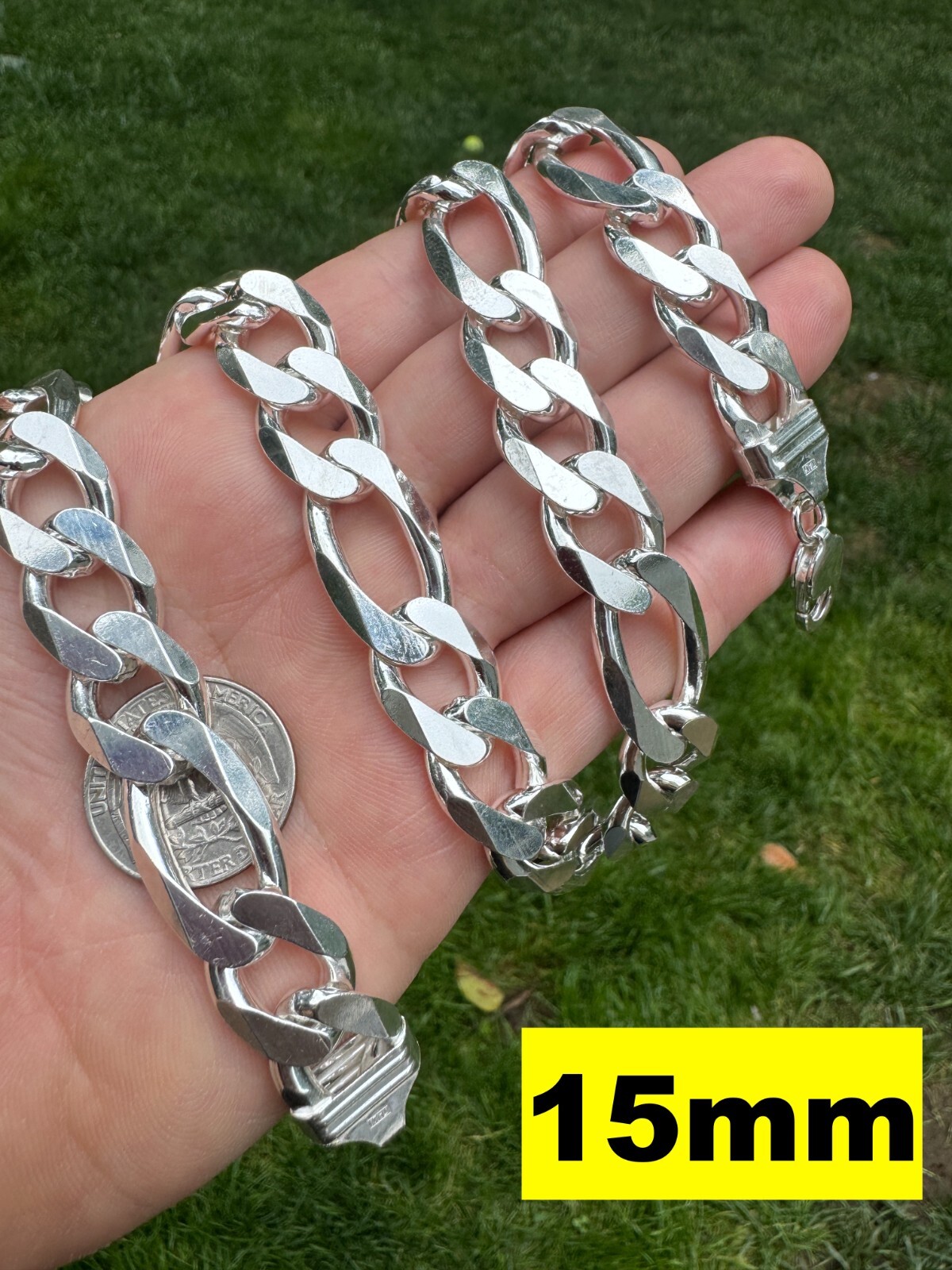 Figaro Link Chain Or Bracelet (2.5-10mm) Solid 925 Sterling Silver UNPLATED