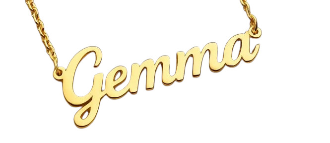 Personalised Solid Gold Name Necklace • Unique Font Name Pendant • Gift for Her