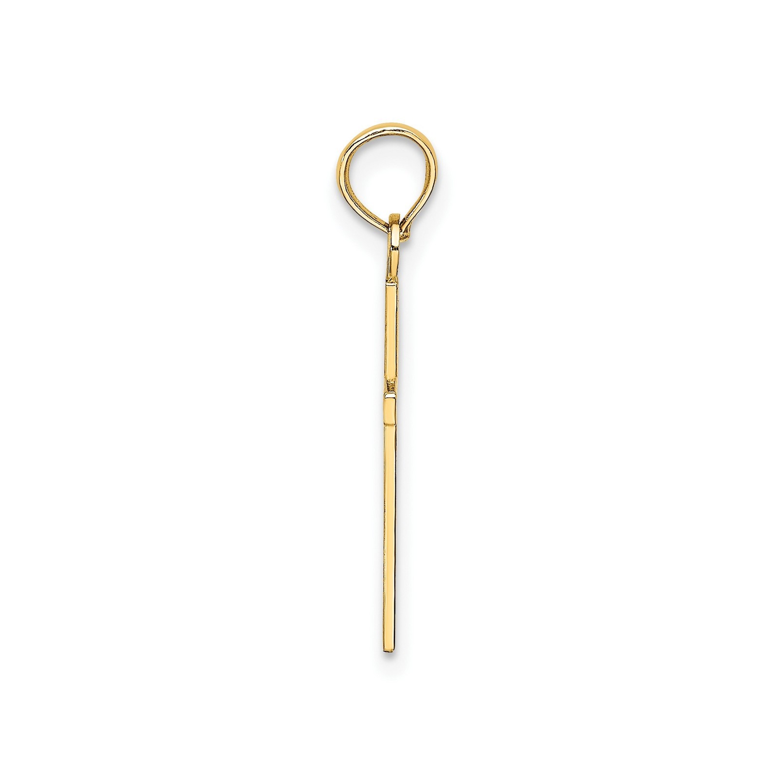 14k Yellow Gold Solid Cross Pendant Charm Polished Religious Jewelry