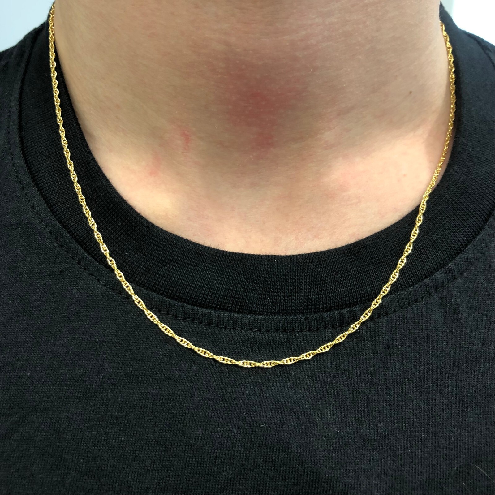Real Genuine Solid 1/20 14K Yellow Gold Rope Chain Necklace 20 Inch Men Women