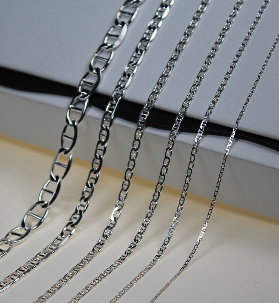 ITALY 925 SOLID Sterling Silver MARINER Chain Necklace or Bracelet 7″ – 36″