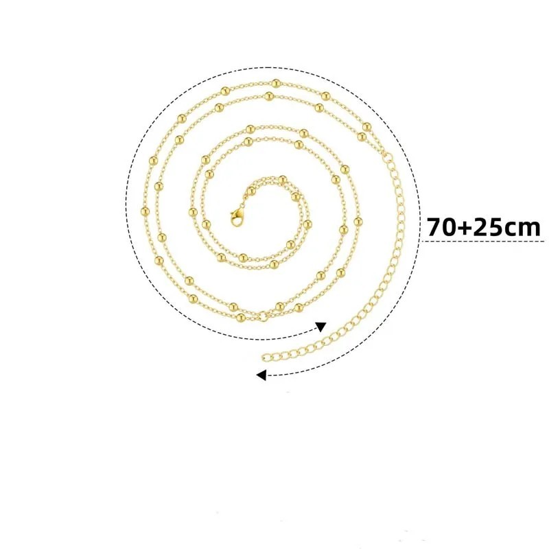 Double Layer Beaded Waist Chain Gold Body Chain Bikini Jewelry for Women