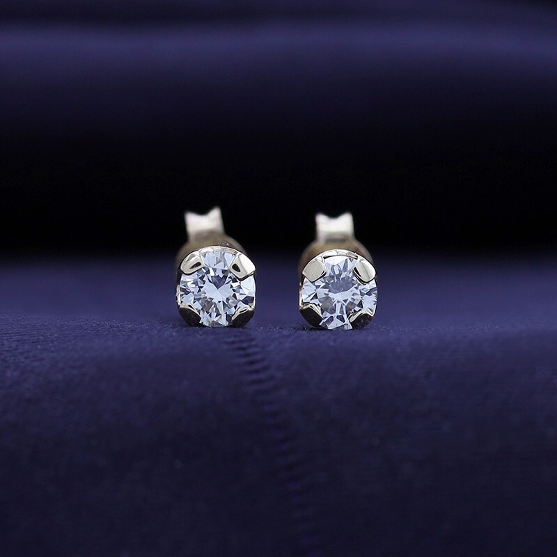 1/4 Ct Lab Grown Diamond Solitaire Stud Earrings in 14K Solid Yellow Gold
