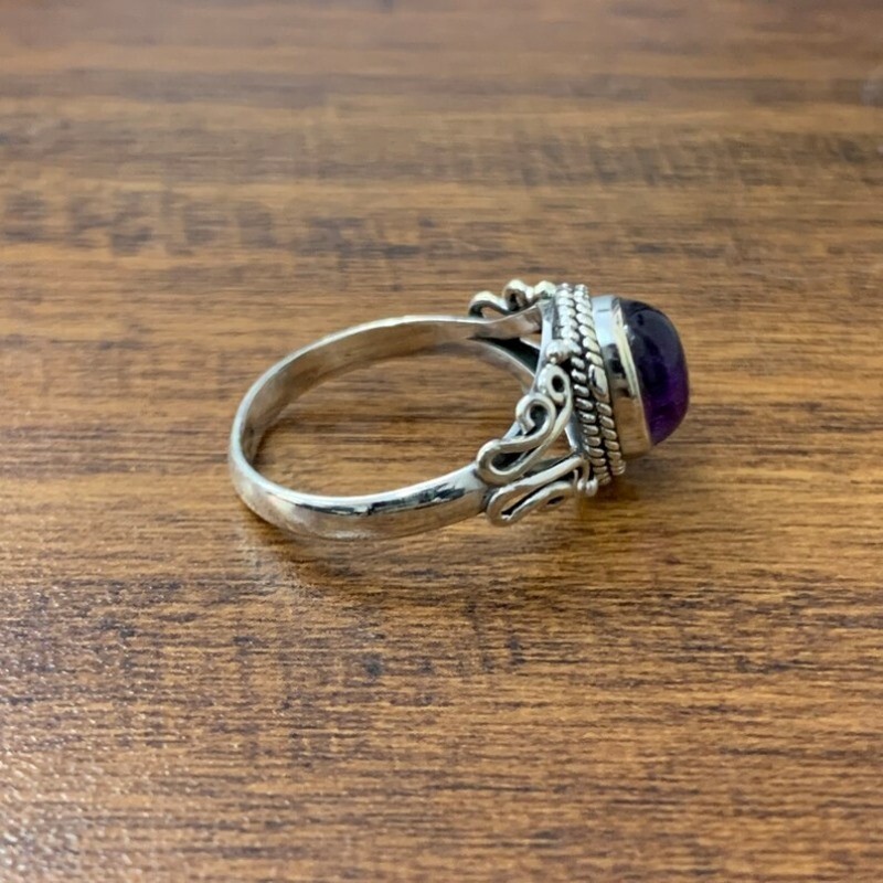 Amethyst Silver Ring 925 Sterling Handmade Ring Free Shipping Any Size