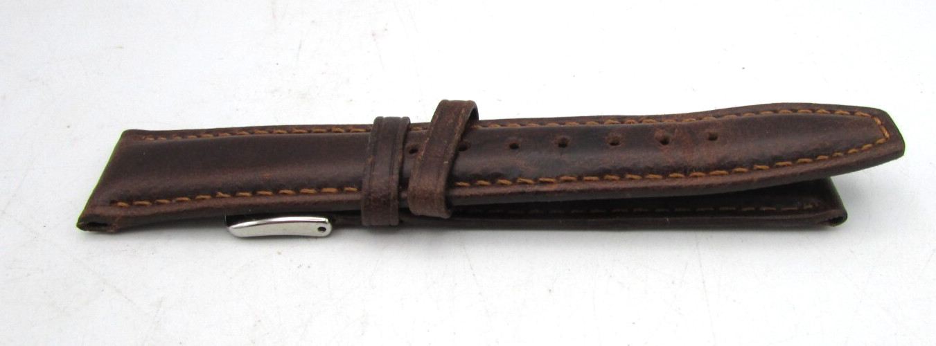 HADLEY ROMA OIL-TAN GENUINE LEATHER WRISTWATCH BAND PARTS OR REPAIR W66