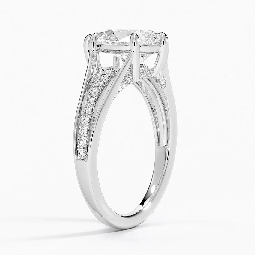 Lab Grown Diamond Engagement Ring in 950 Platinum IGI Certified 4.15 CT Pear Cut