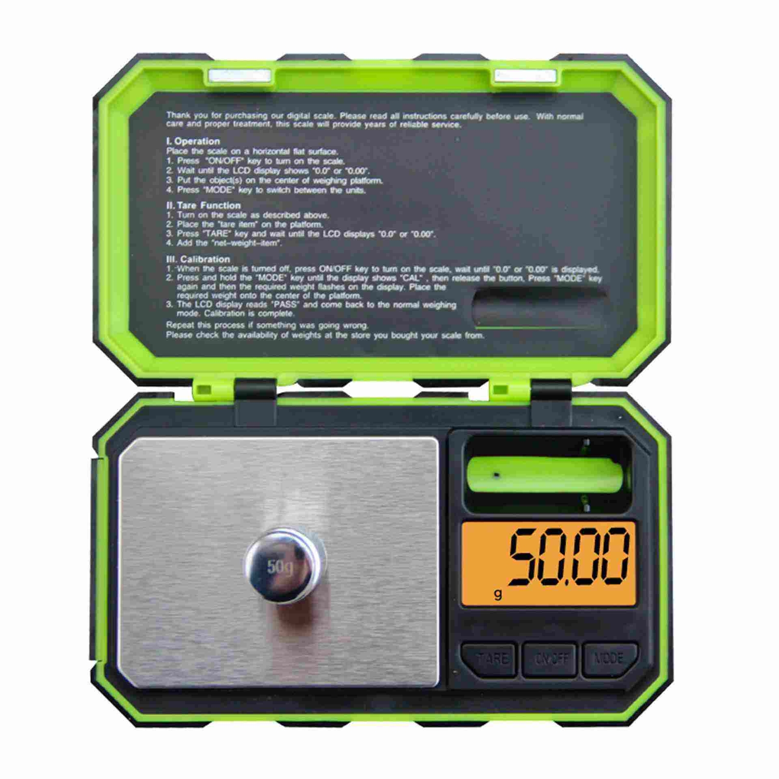 Green Digital Pocket Scale 200g x 0.01g Jewelry Gold Gram Herb Karat Weight USA