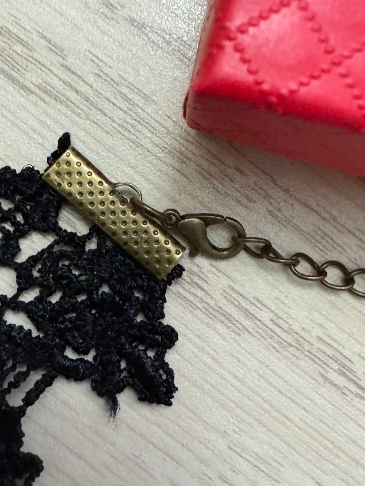 Gothic Black Lace Beaded Choker-Necklace, Victorian Look, Cosplay, Halloween