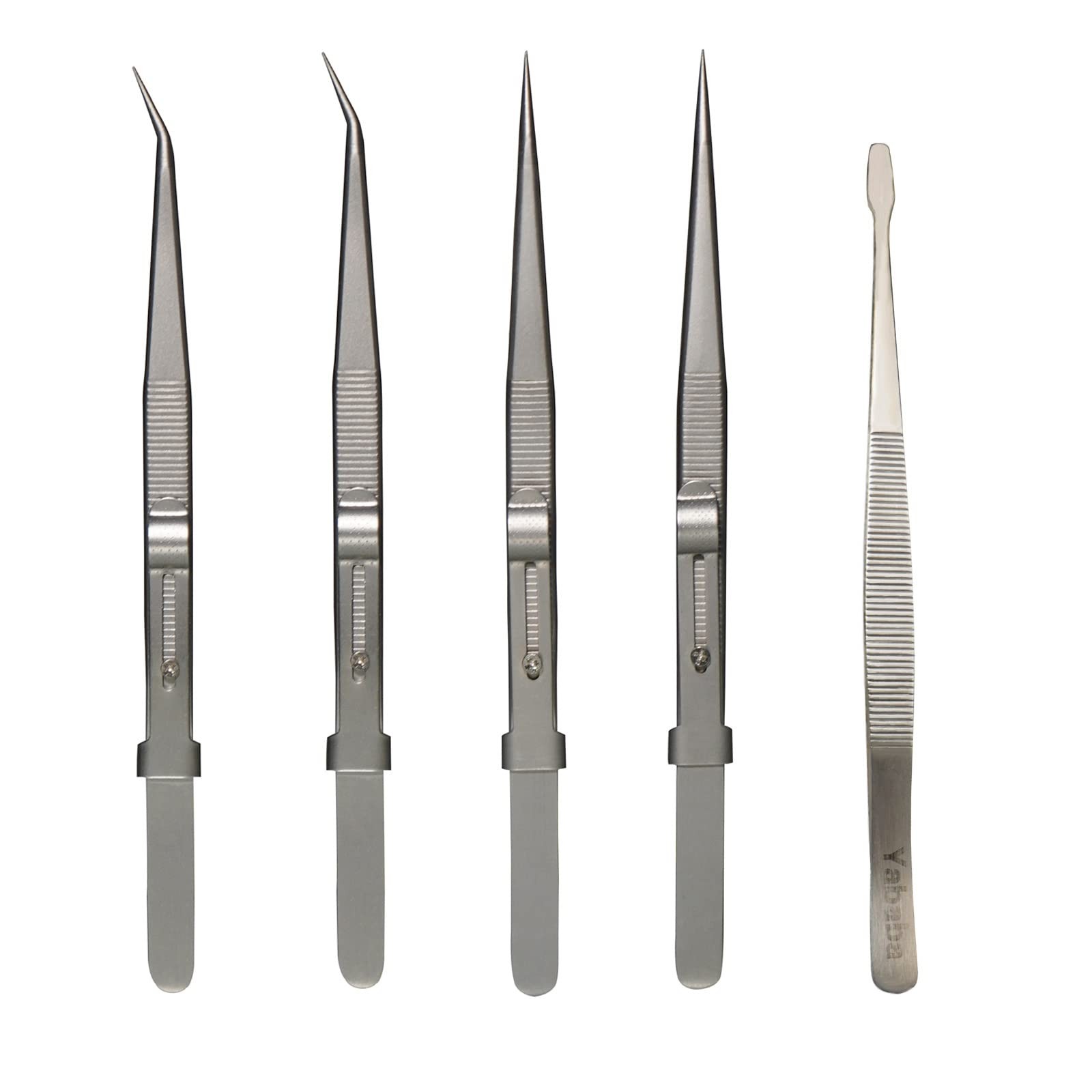 Tweezers, 5Pcs Precision Tweezers Set – Anti – Static Stainless Steel Tweezer…