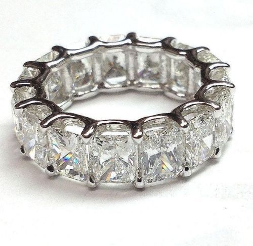 6.80 carat Radiant Cut Diamond 14k White Gold Eternity Band 0.40 ct each G VS
