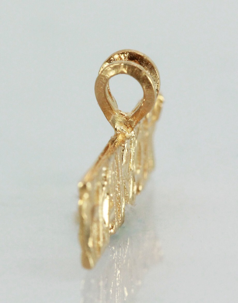 “Hawaii” Letter Charm Pendant Solid 14K Yellow Gold