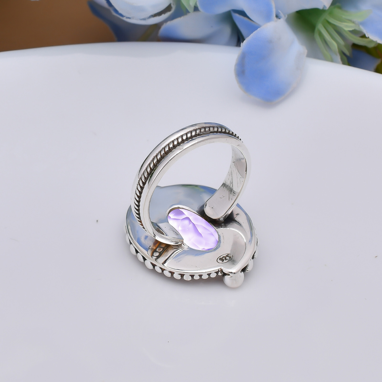 Colour Changing Alexandrite 925 Sterling Silver Ring Handmad Jewelry Gift