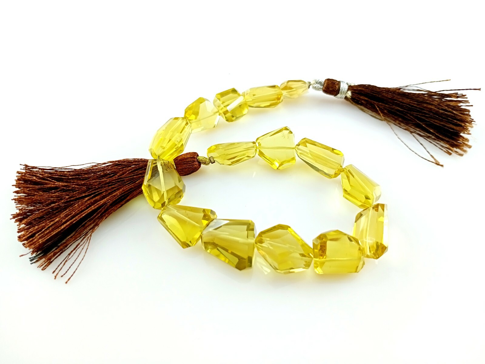 1 Strand AAA Natural Lemon Quartz Nuggets Faceted 9×12-14x16mm Beads 8″inch