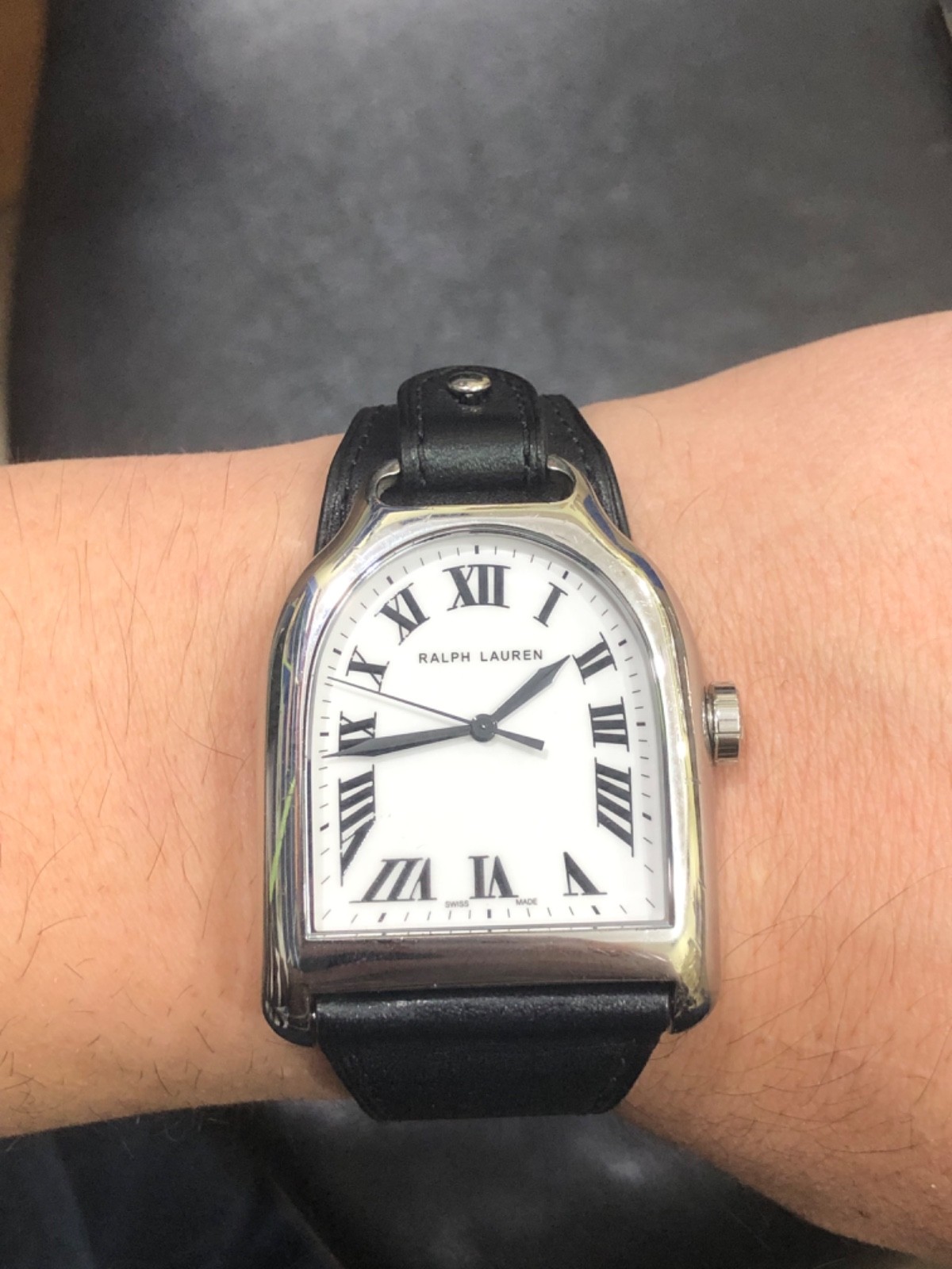 Ralph Lauren Stirrup Large Model Mens Watch Cal RL300.1 Leather K00302 Swiss