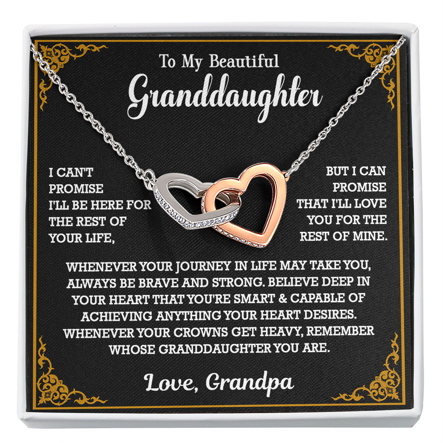 Granddaughter Necklace, Christmas Birthday Gifts For Granddaughter From Grandpa