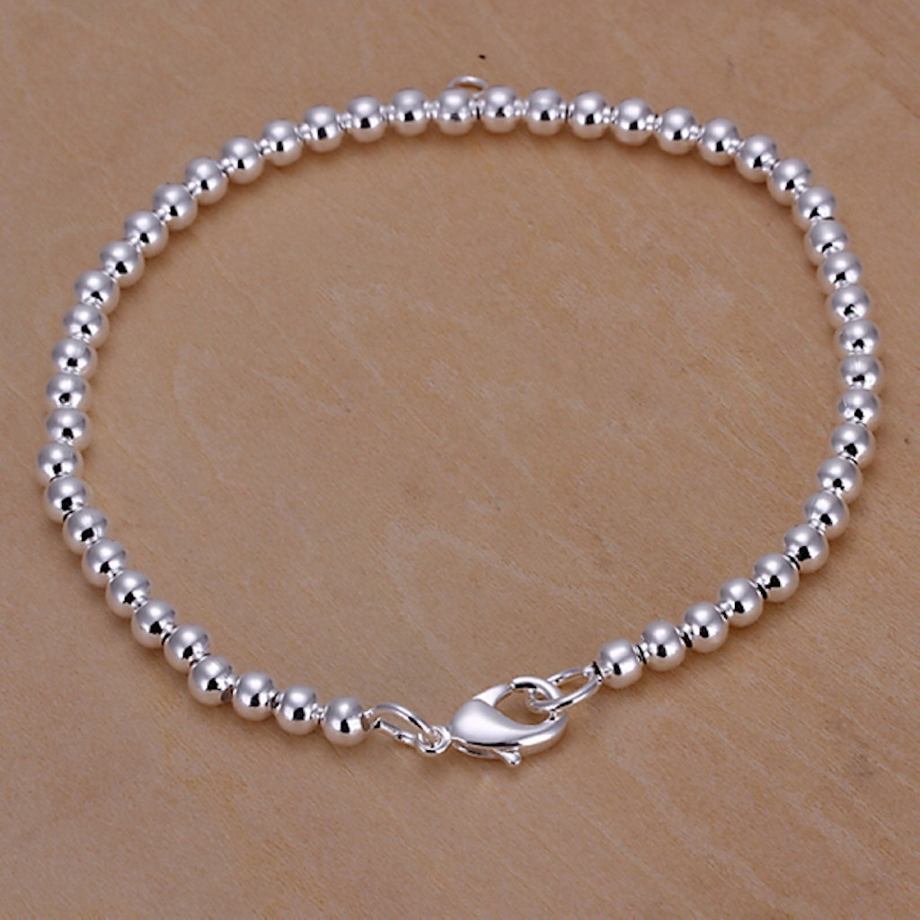 Women’s Mens Unisex 925 Sterling Silver Bracelet Size 8 Inches 4MM lobster L25