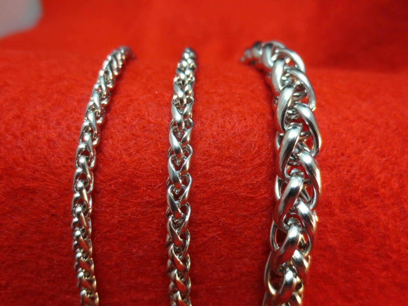 7″-60″ STAINLESS STEEL SILVER 7MM WHEAT ROPE CHAIN BRACELETS & NECKLACES