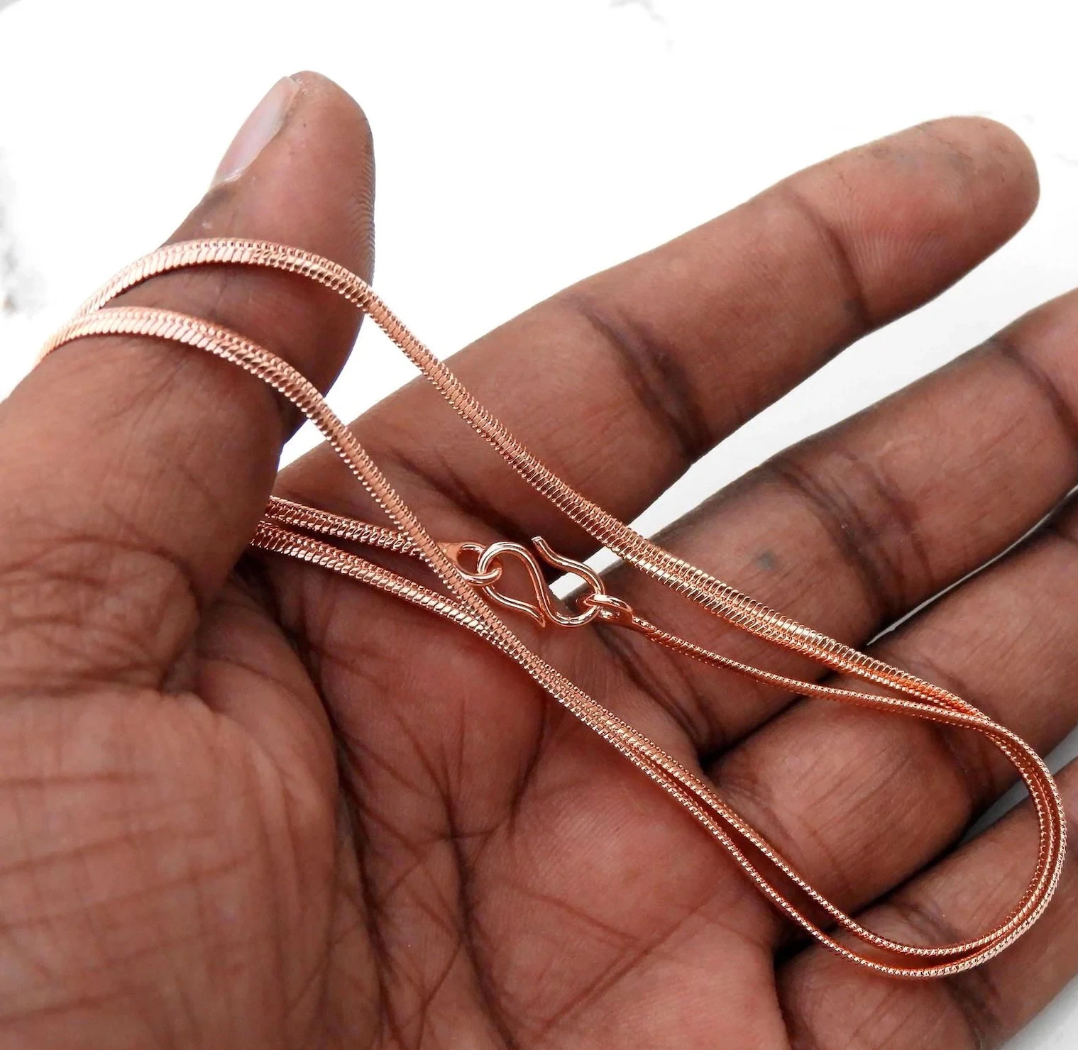 16 inch Pure Copper Herringbone Chain Necklace, Healing Copper Jewelry Spiritual