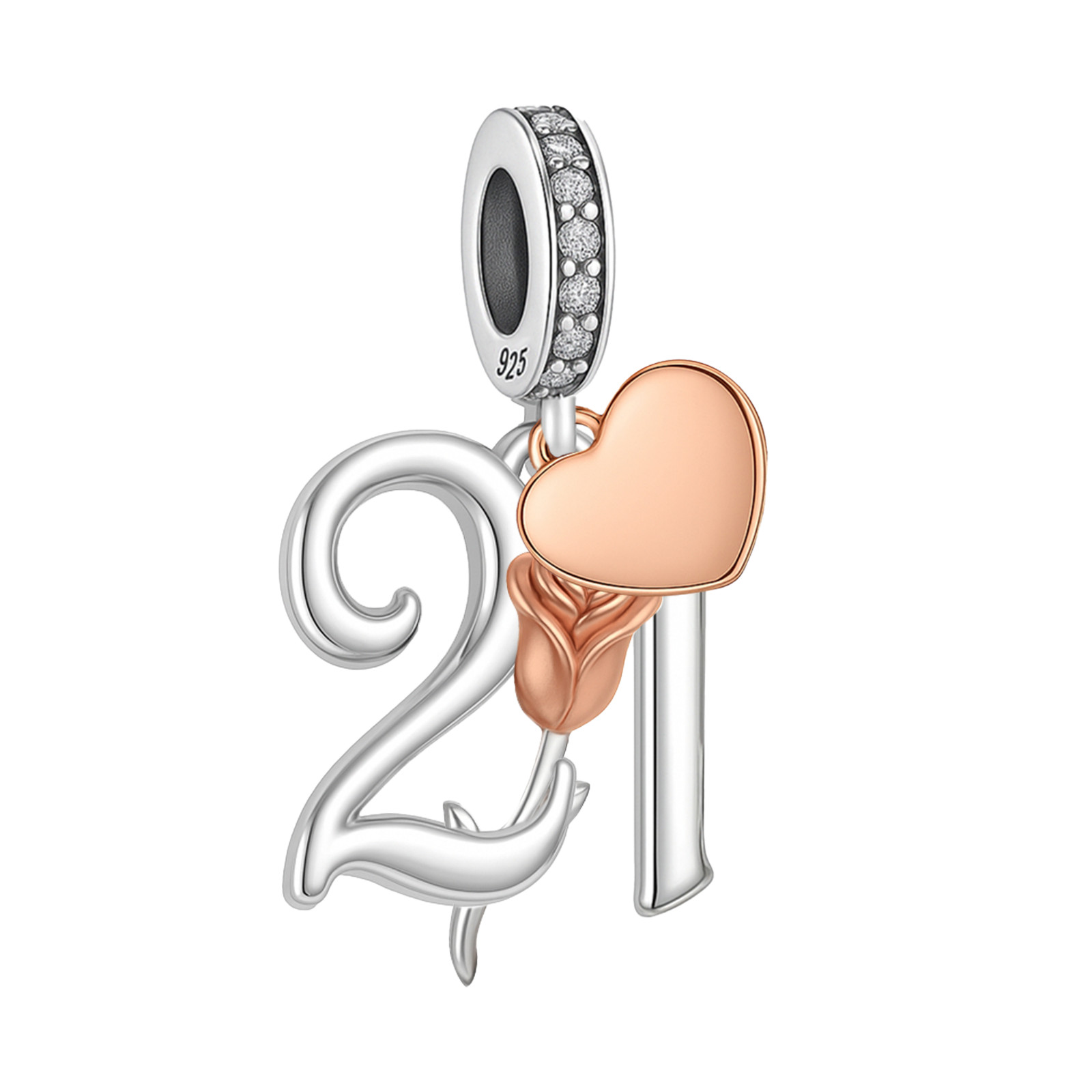 21st Birthday Charm For Bracelet, 21st Charm, Birthday Charm