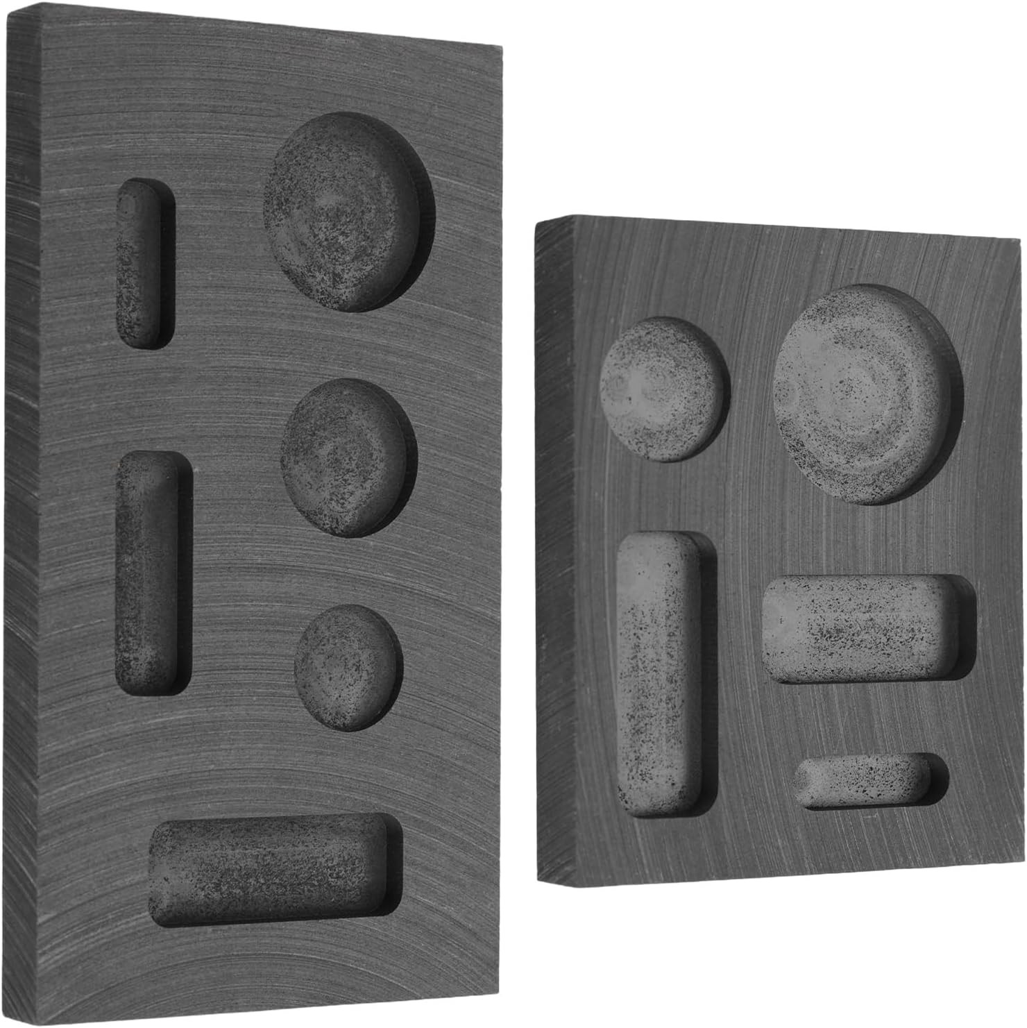 2Pcs Graphite Mold Set, Mini Graphite Casting Ingot Mold for Casting Gold Silver
