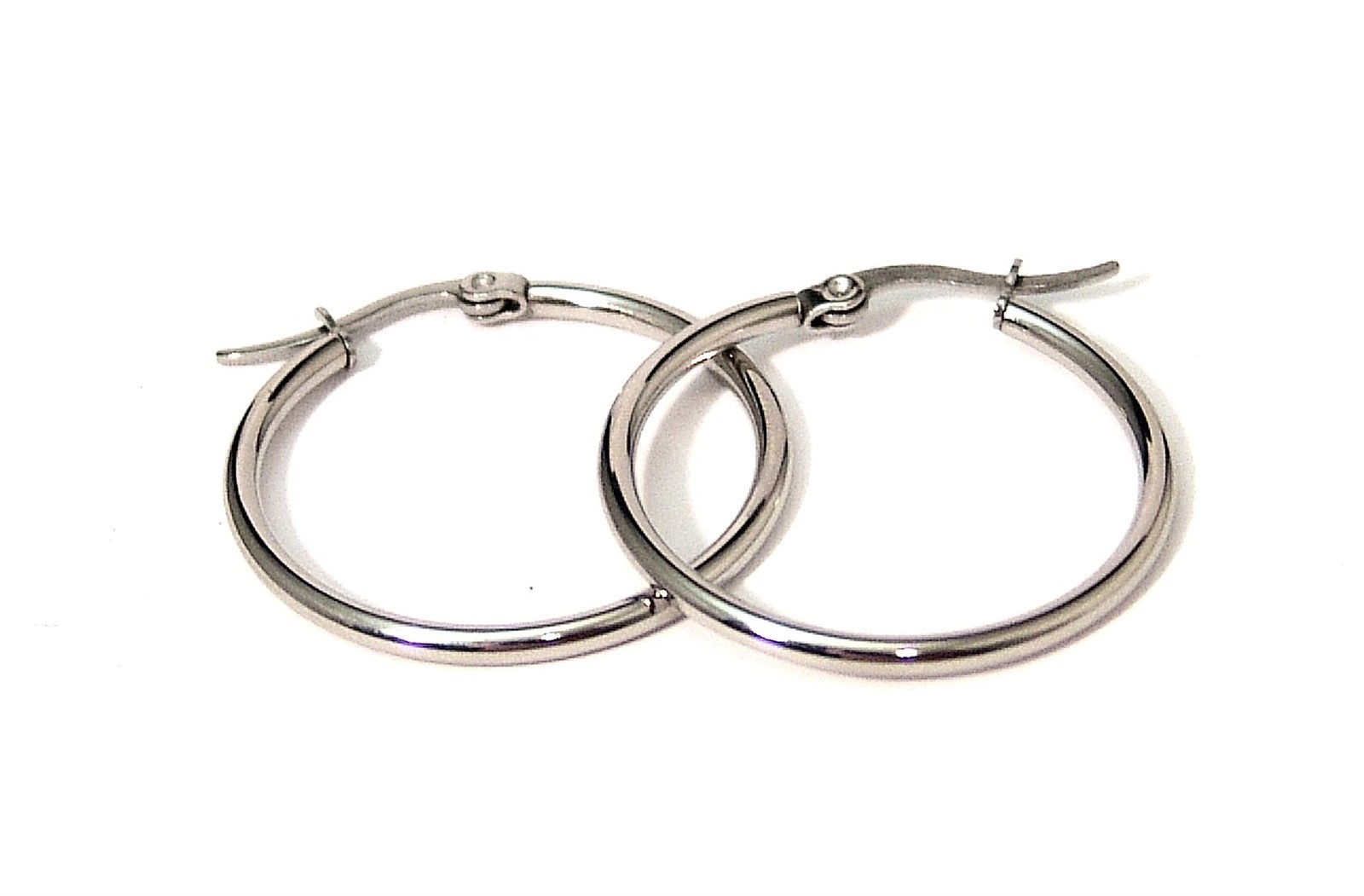 Hoop Earrings 1 inch Hypoallergenic Stainless Surgical Steel Sensitive for Ears