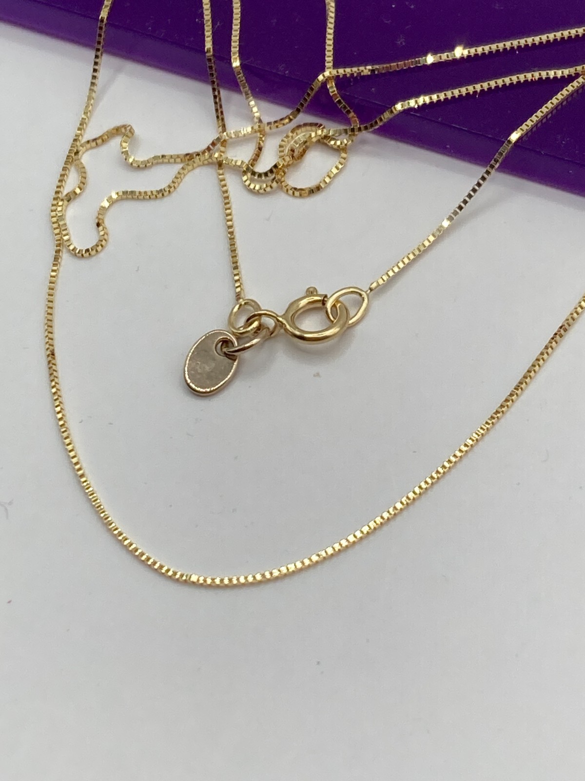 solid 10k gold box chain necklace