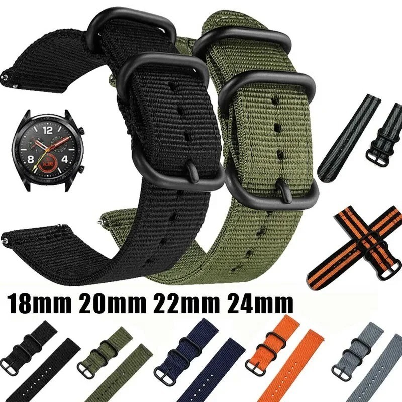 18mm 20mm 22mm 24mm Ballistic Durable Military Nylon Wrist Watch Band Strap