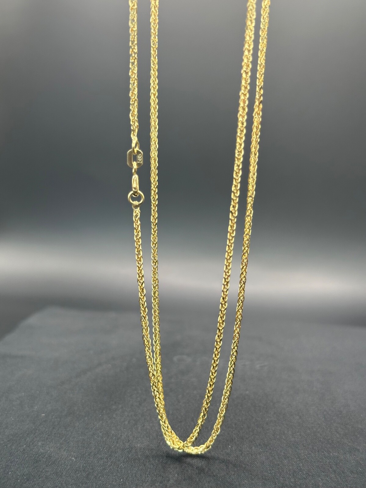 14K Yellow Gold Spiga Wheat Chain Necklace 22” 2.0mm 585 Hallmark Genuine Gold