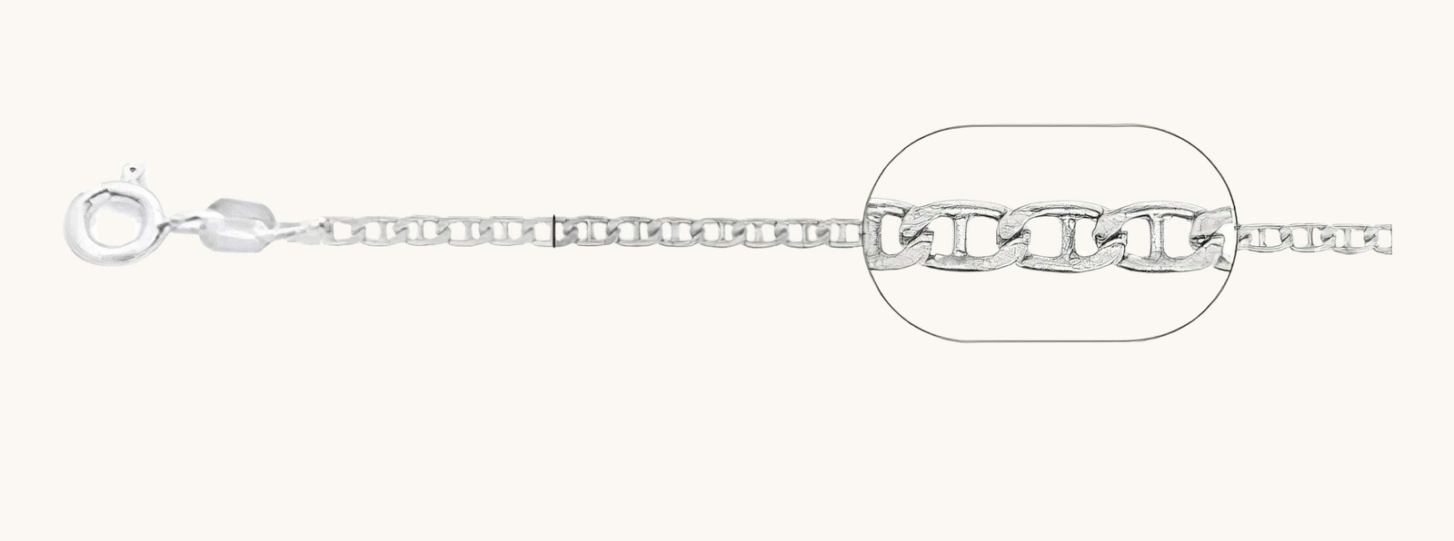 Italian Made Mariner Link Chain 080-3.0MM .925 SOLID Sterling Silver Necklace