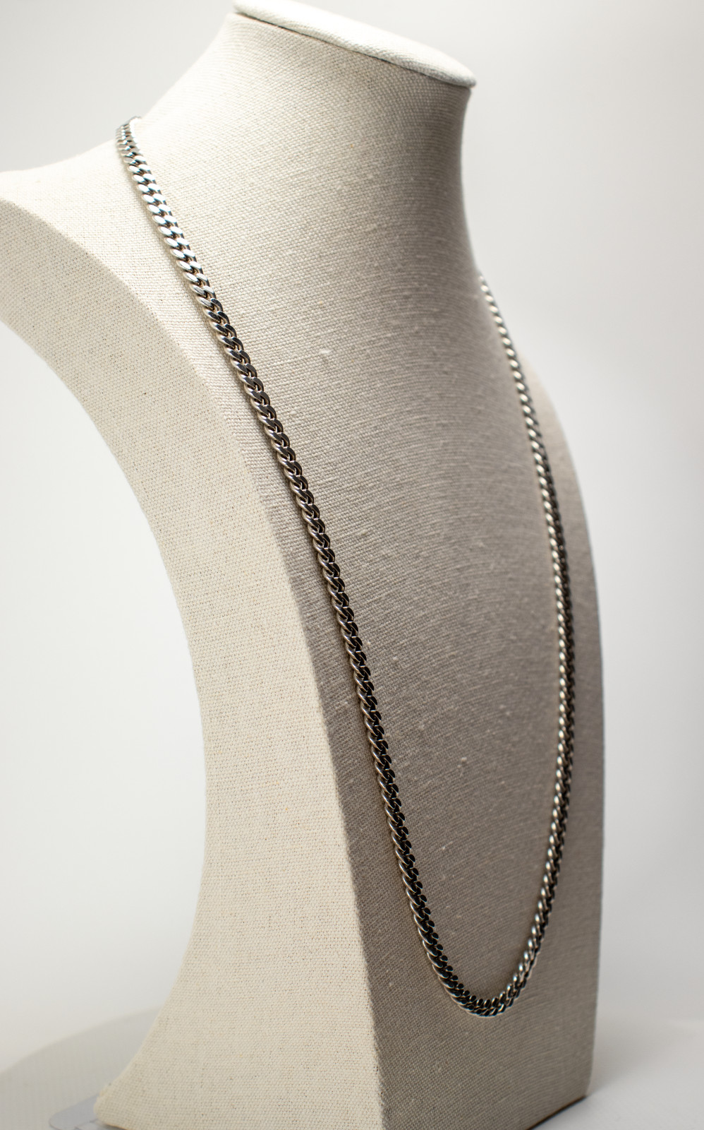 Luxury long silver chain – 620 mm necklace with gourmet link