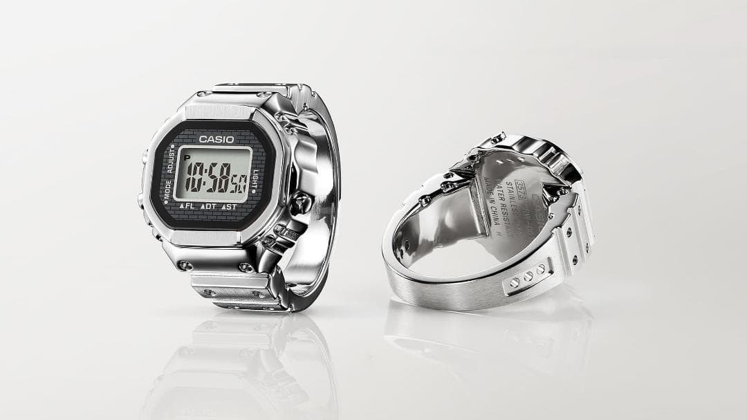 CASIO RING WATCH CRW 001 1JR Silver New