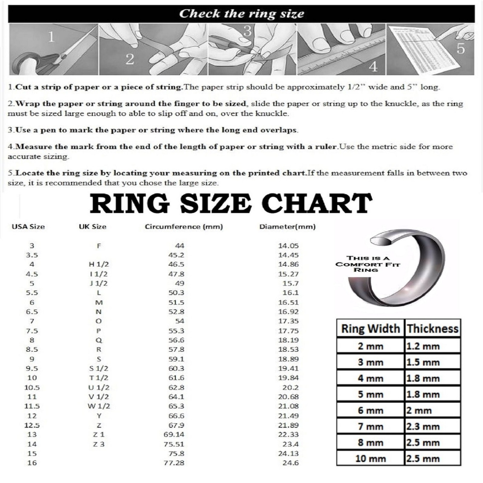 Pipe Cut Tungsten Carbide Mirror Polished Ring Band Size 3mm 4mm 6mm 8mm