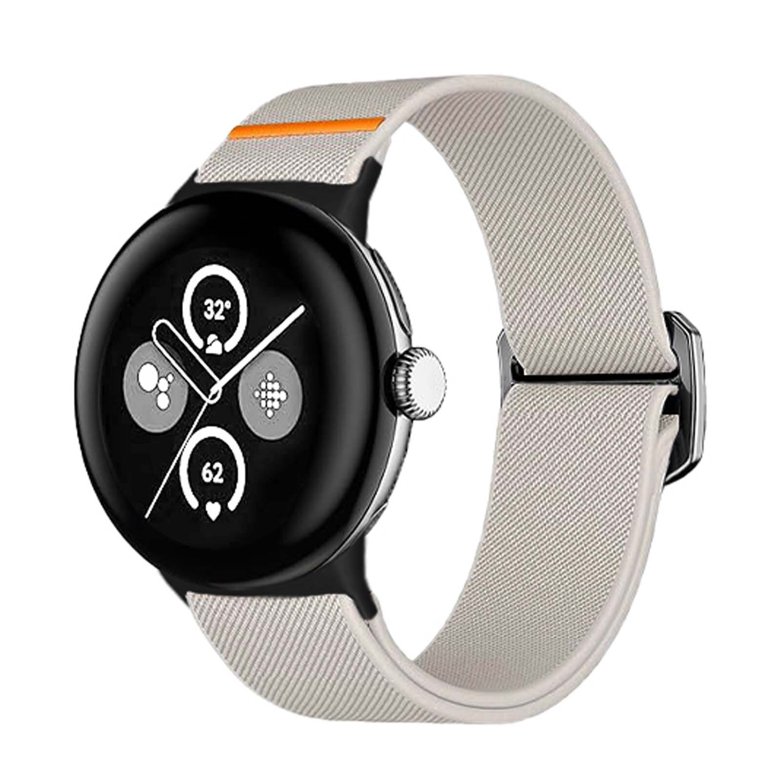 For Google Pixel Watch 3 2 1 41mm/45mm Elastic Nylon Bullhead Buckle Band Strap