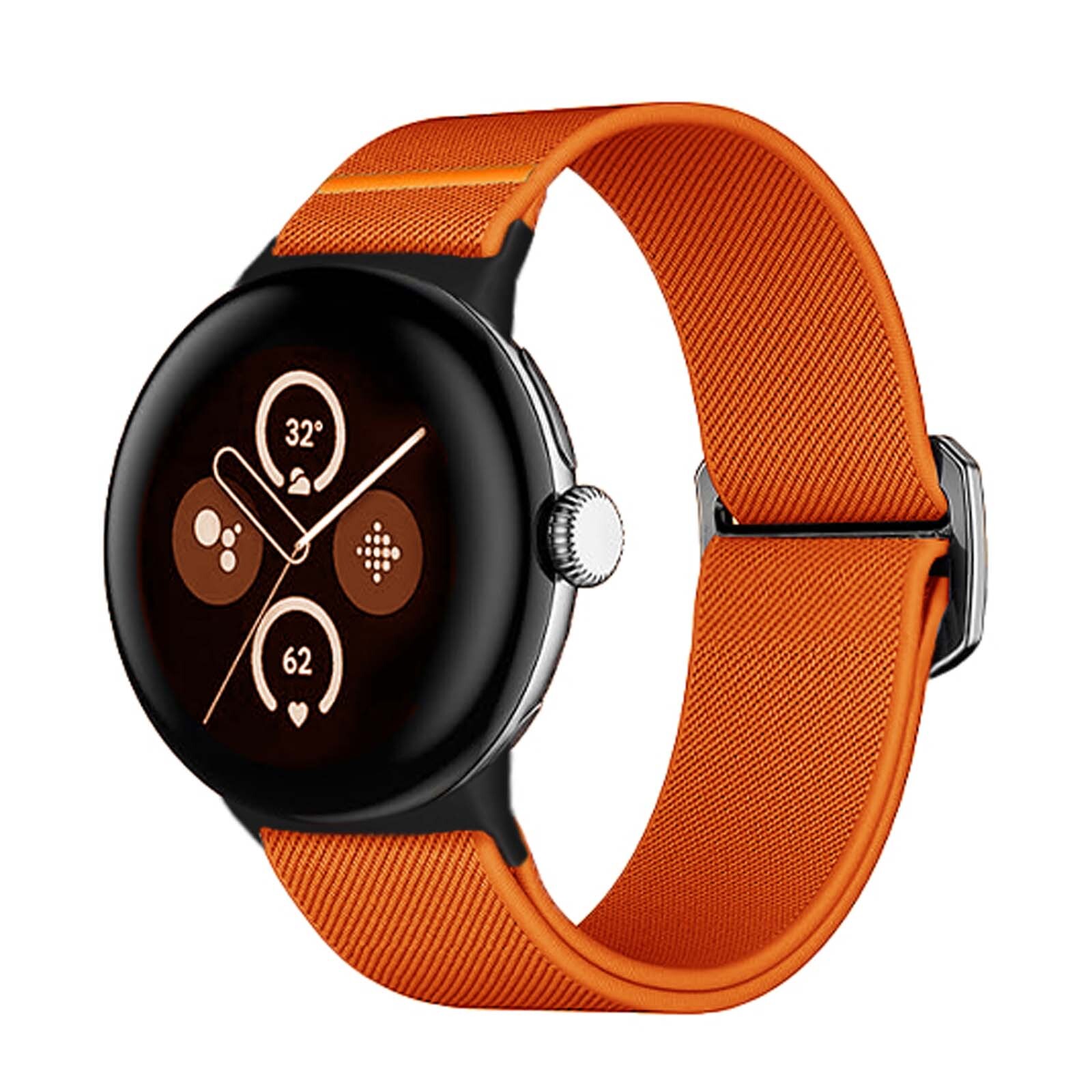 For Google Pixel Watch 3 2 1 41mm/45mm Elastic Nylon Bullhead Buckle Band Strap