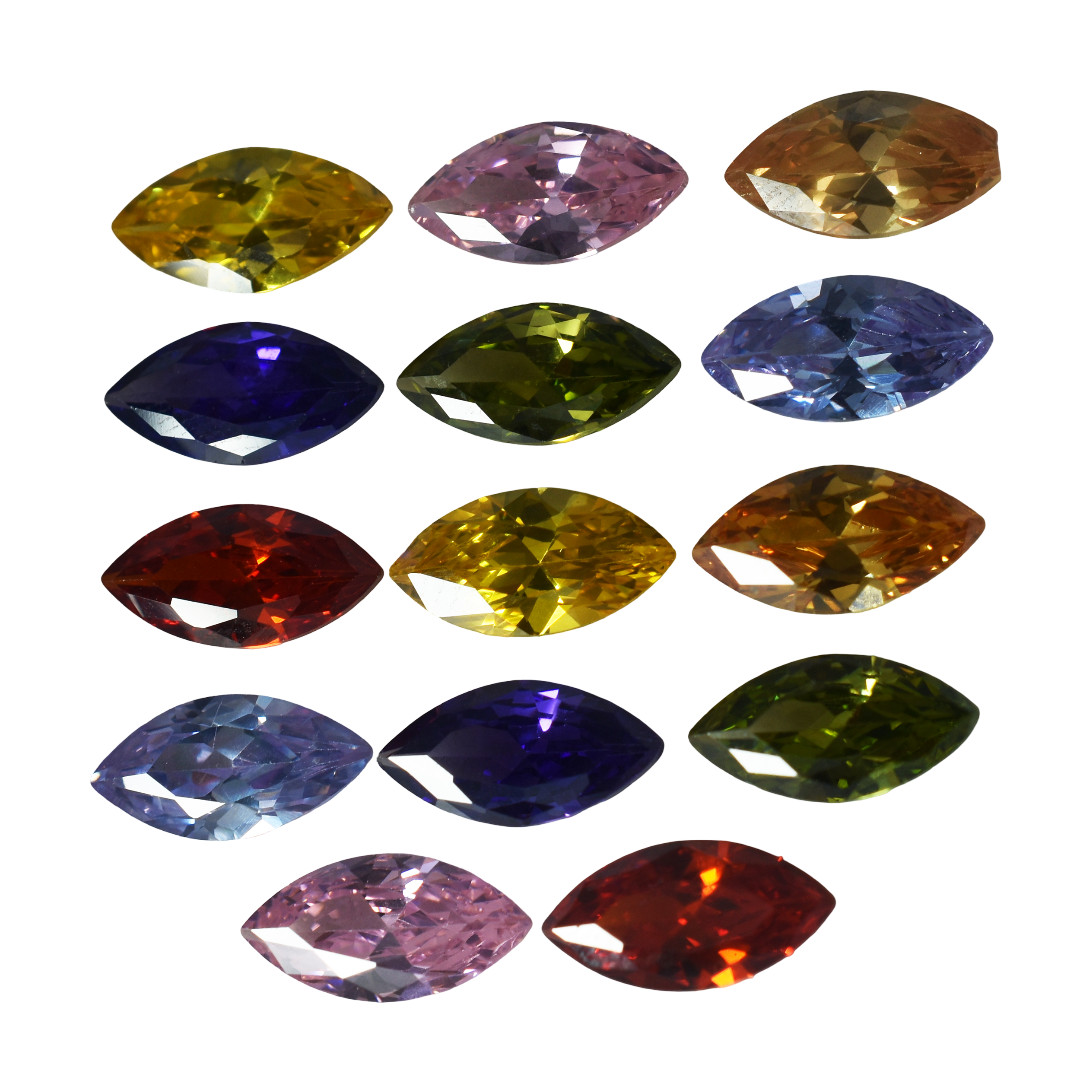 7×5 mm Mix Color Marquise Cut 15 Pcs Natural Sapphire CERTIFIED Loose Gemstone