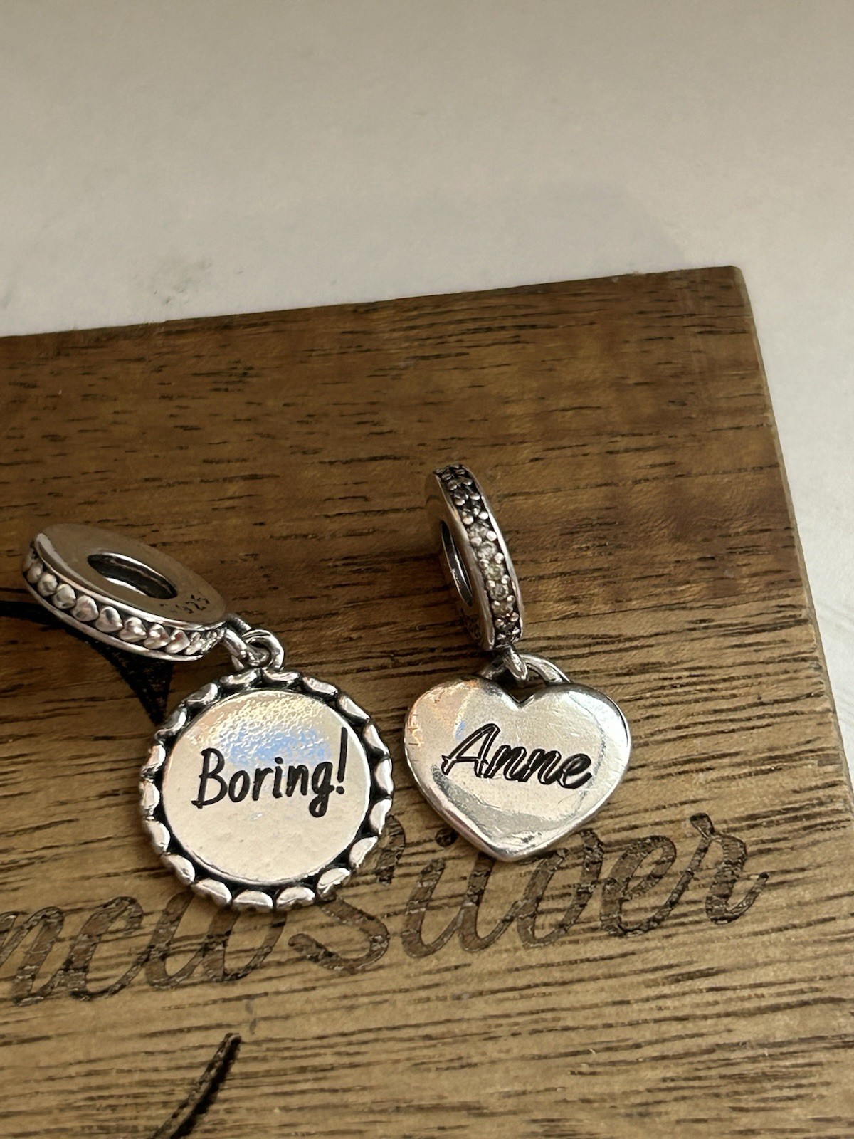 Custom Name / Text S925 Sterling Silver Charm Personalized Engraved Custom Text
